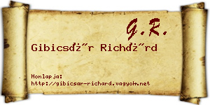 Gibicsár Richárd névjegykártya